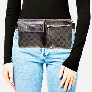 Gucci Black Monogram Belt Bag